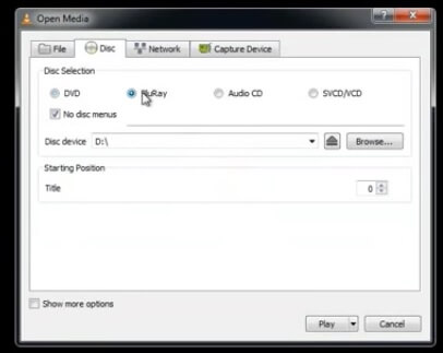 start play bluray movies in vlc