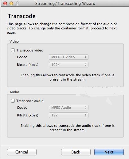 stream vlc para tv-leave transcode blank