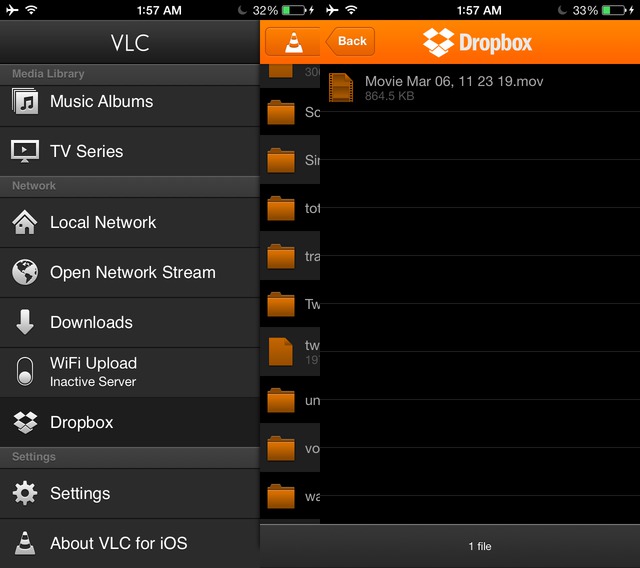 utiliser vlc pour ios