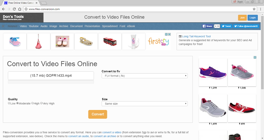 convertisseurs MP4 en FLV en ligne - File Conversion