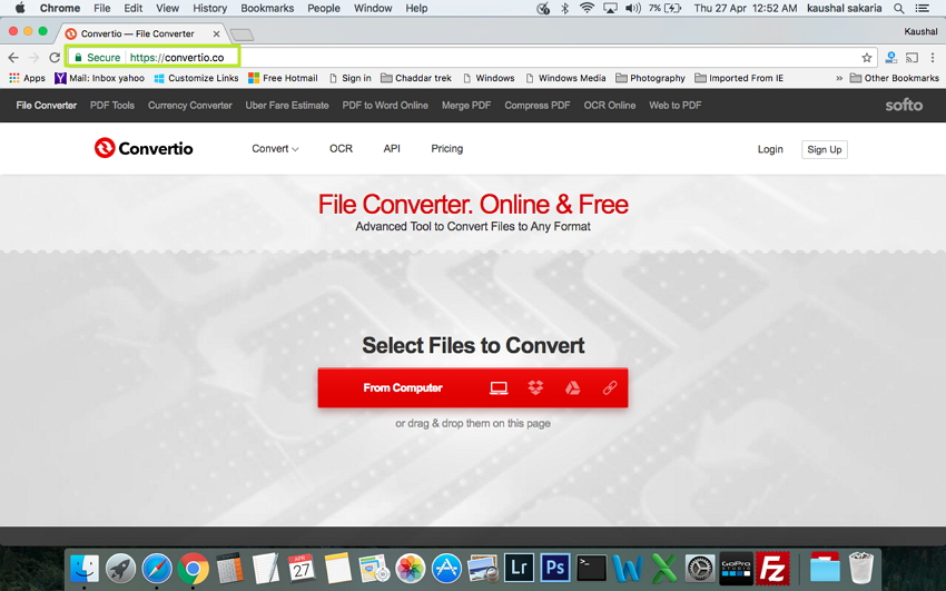 Convertir VOB vers MP4 sous Mac - Ouvrir convertio