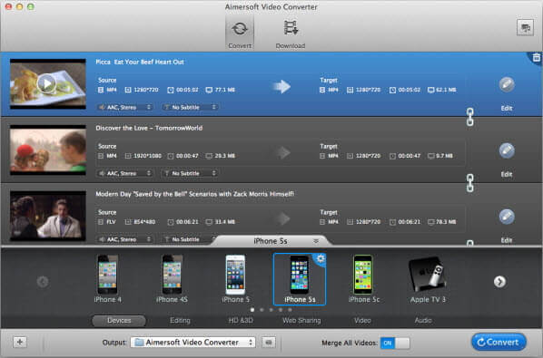 Top dei convertitori MP4 per Mac - Aimersoft Video Converter