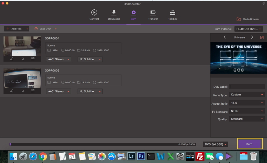 burn camcorder to DVD on Mac