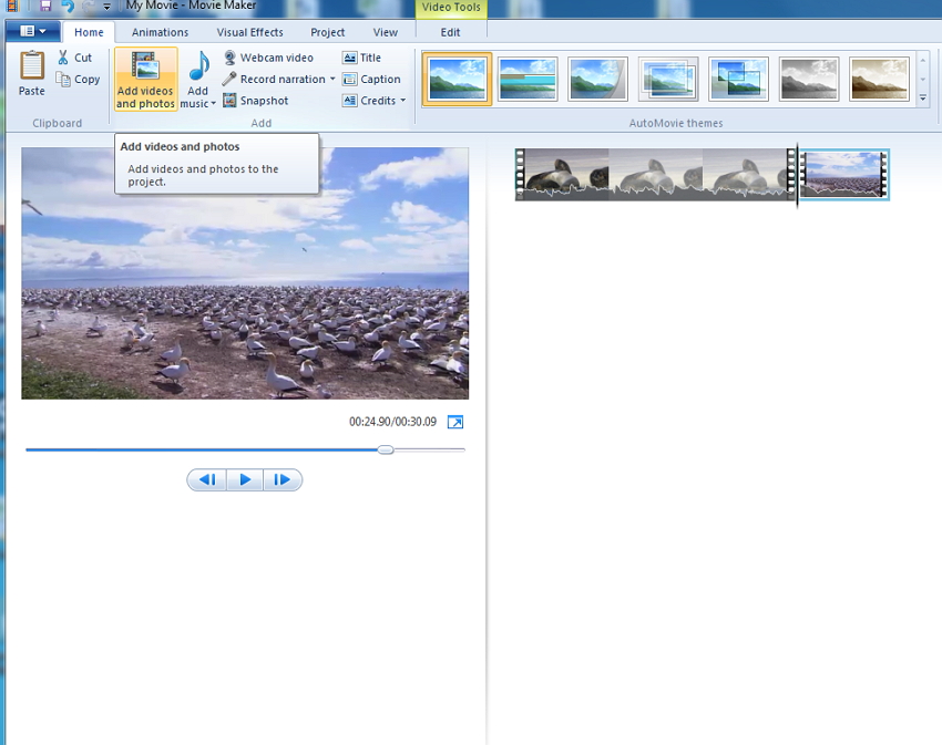 Ajouter les vidéos dans Windows Movie Maker