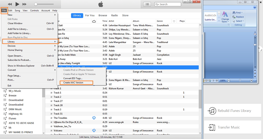 converti un mp3 in suoneria iphone con itunes-crea versione aac