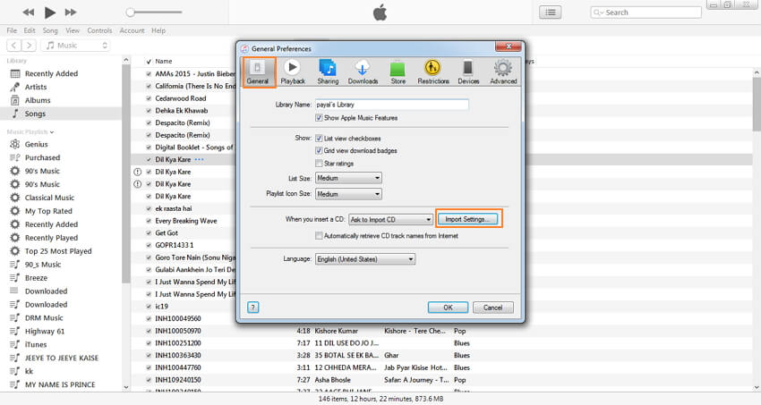 mp3 naar wmv omzetten in itunes-importeerinstellingen