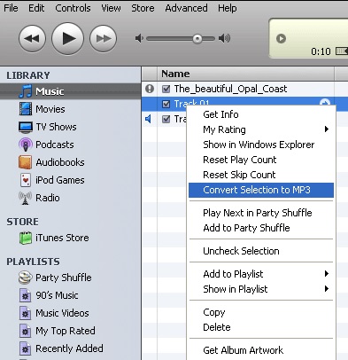 converter aiff para mp3 no iTunes