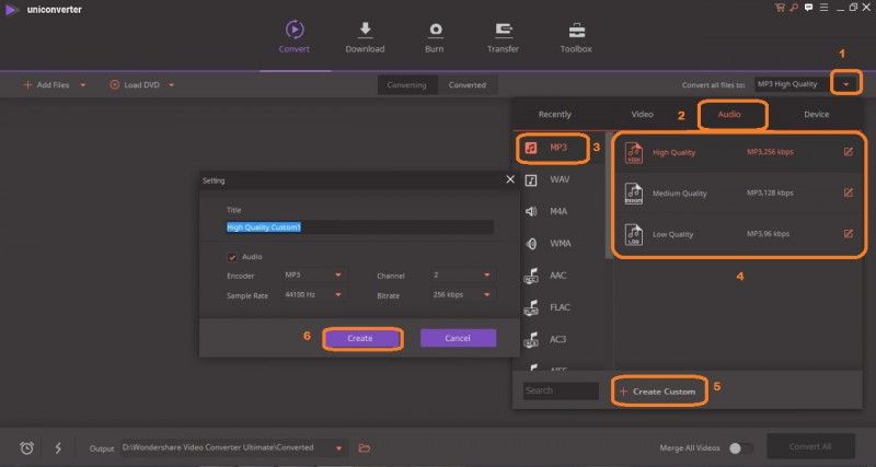 choose mp3 as output format