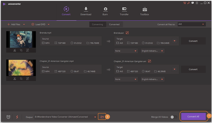 Comience a convertir AVCHD/MP4 a otro formato