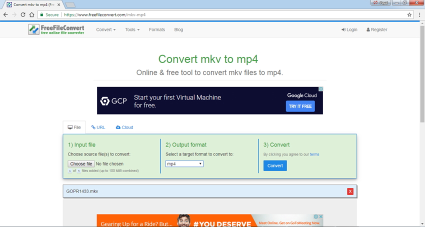 mkv converter online FreeFileConvert