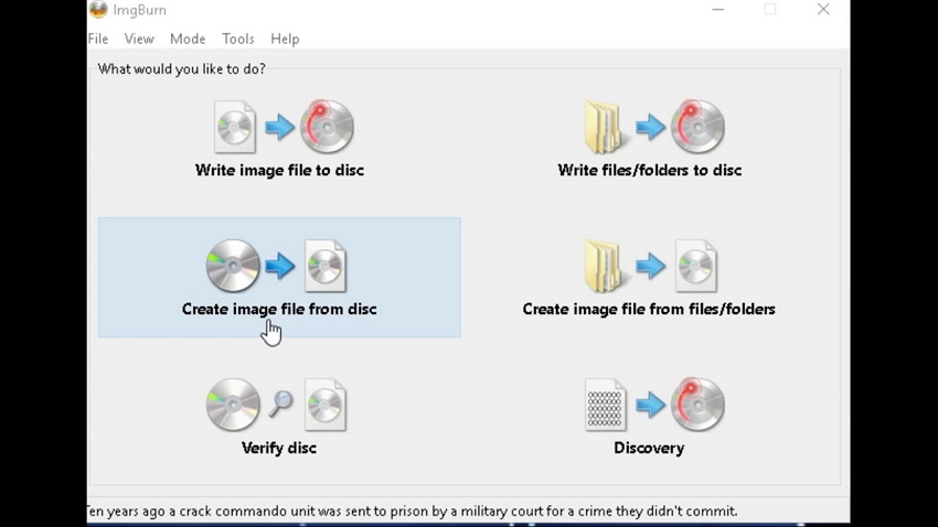 logiciel de gravure de DVD gratuit pour Windows 10 ImgBurn