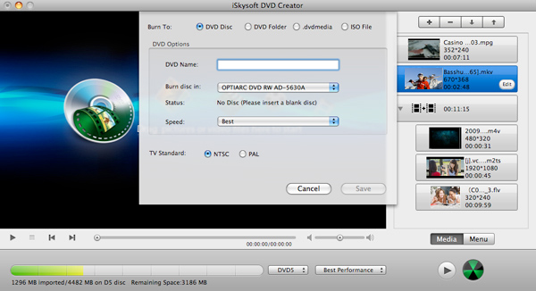 iSkysoft DVD Creator per Mac