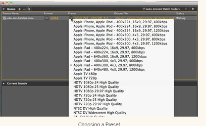 load mov to adobe media encoder