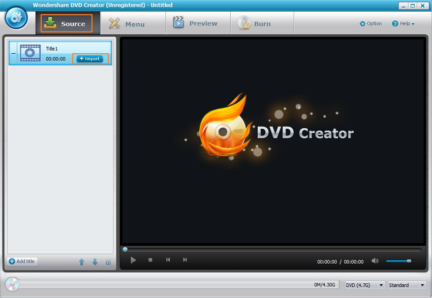 Importa file video MOV