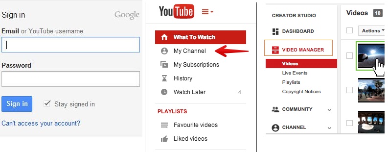 apri il gestore video di YouTube