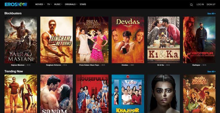  sites de films hindis - Erosnow 