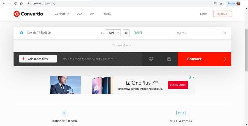 video ts in mp4 online converter, convertio
