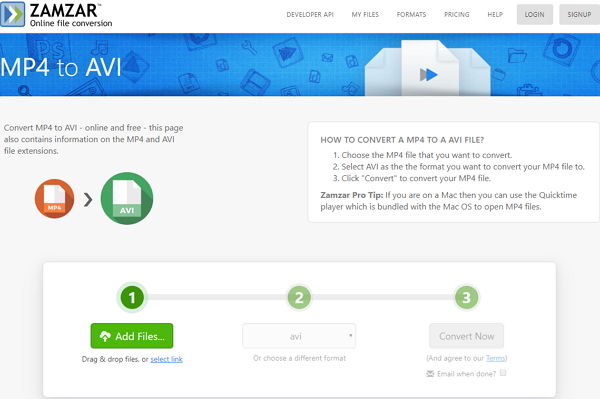 convert mp4 into avi online free