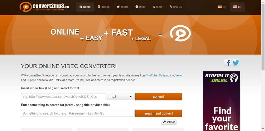 Convert2mp3 - convertire online da VOB ad AVI