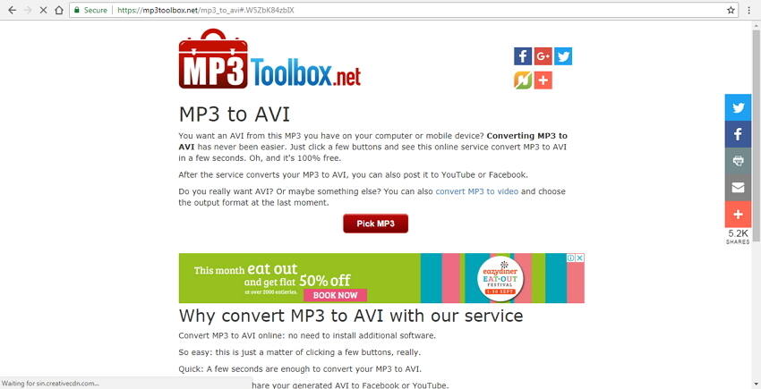 Convertissez MP3 en AVI gratuitement avec MP3Toolbox