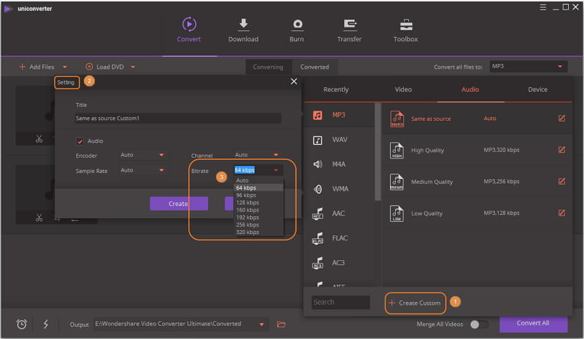 cambiar tasa de bits de MP3