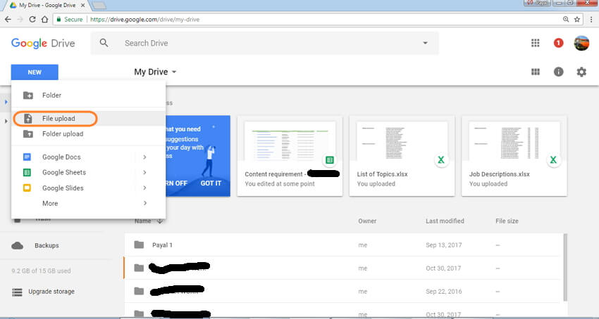 come comprimere un file video per email con Google Drive