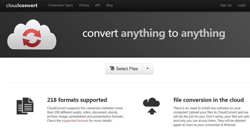 compresser MP4 en ligne avec cloudconvert