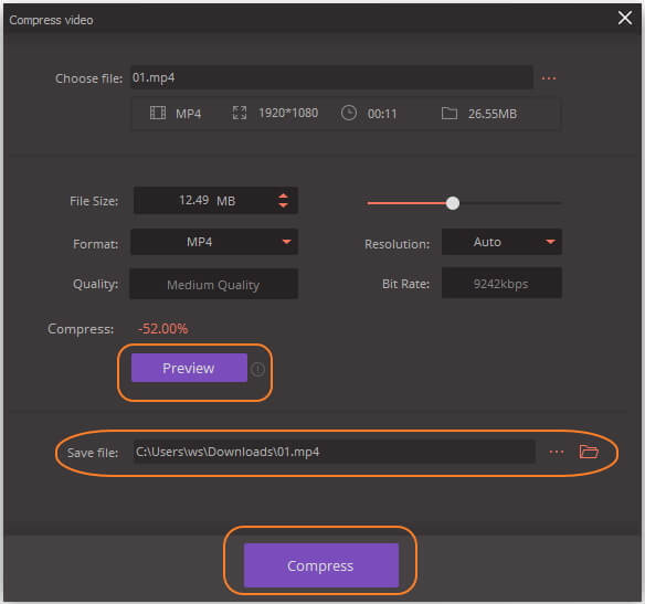 Compress video without quality loss