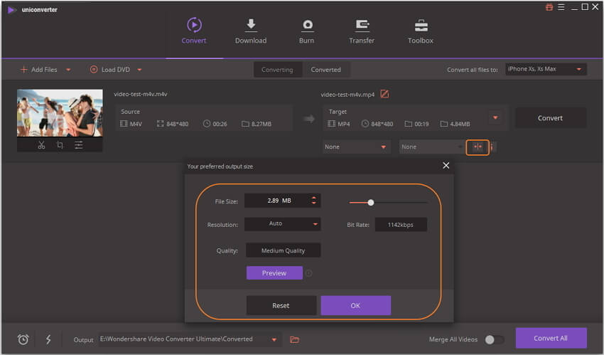 customize compression settings