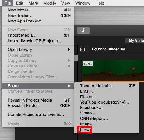 réduire la taille du fichier avec iMovie - step2