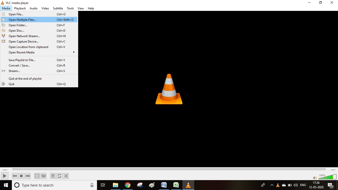 VLC aberto