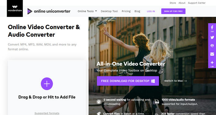 MP4 Converter Downloader Online Grátis - UniConverter Online