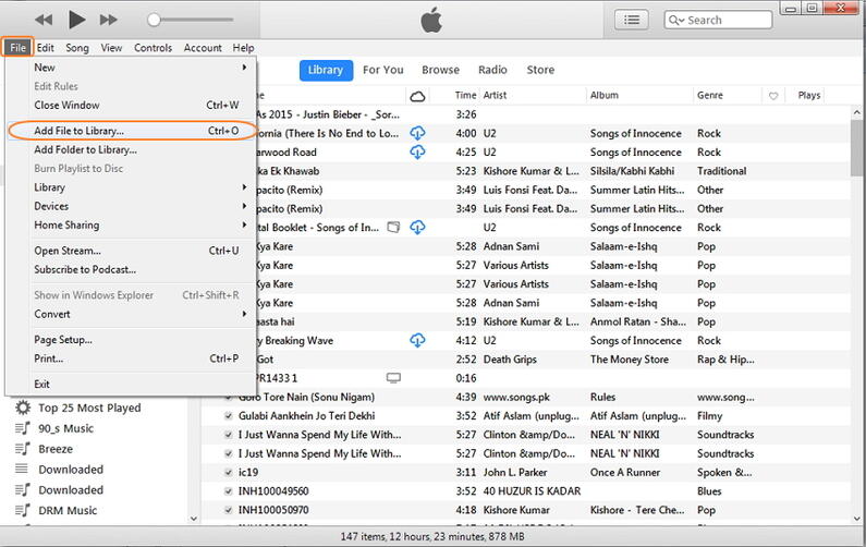 Aggiungi File alla Libreria iTunes