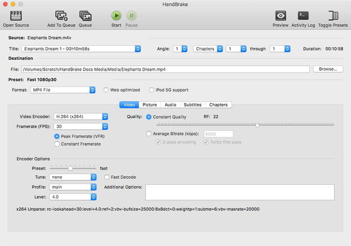 convert mov to mp4 handbrake