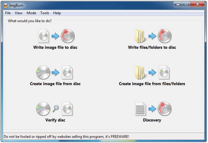 gratis ISO naar DVD brander - ImgBurn