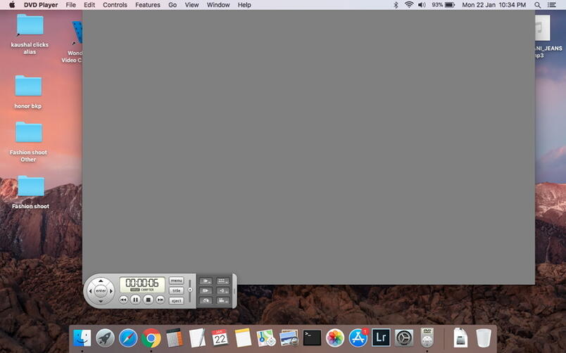mac desktop dvd player screen black