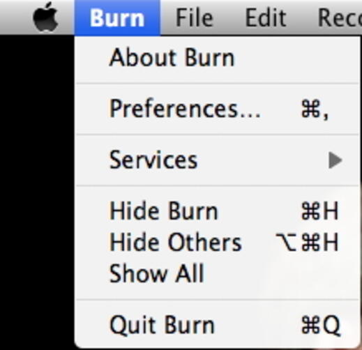 choose Burn menu