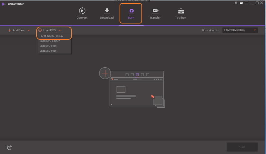 Launch PAL to NTSC DVD converter and load DVD files