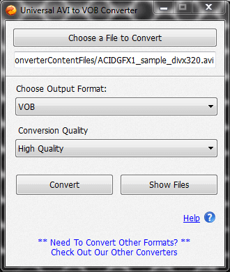 Universal AVI to VOB Converter