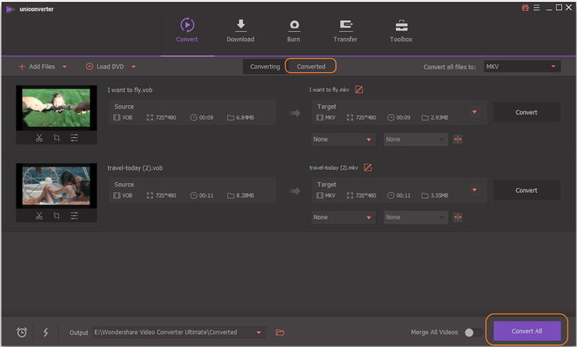 convert vob to mkv lossless