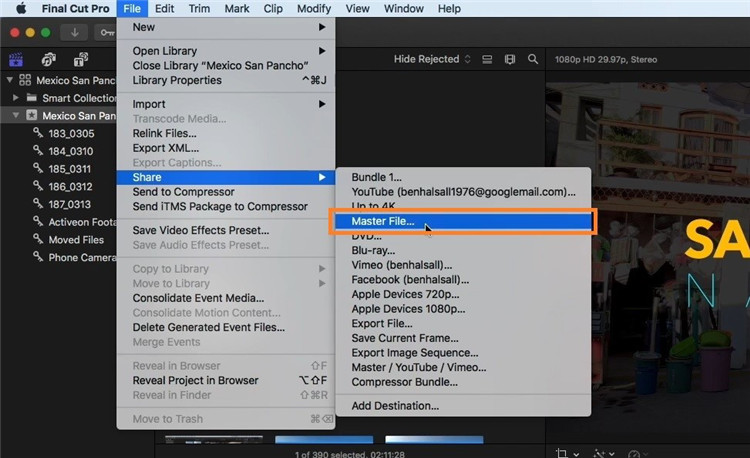 final cut pro export mp4