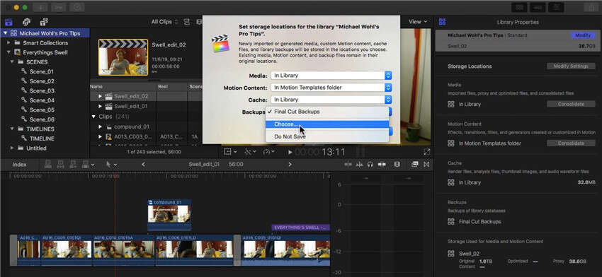 come salvare il progetto Final Cut Pro