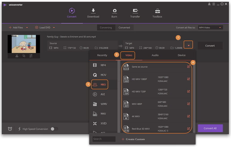  Use mp4 to m4v converter to select M4V format