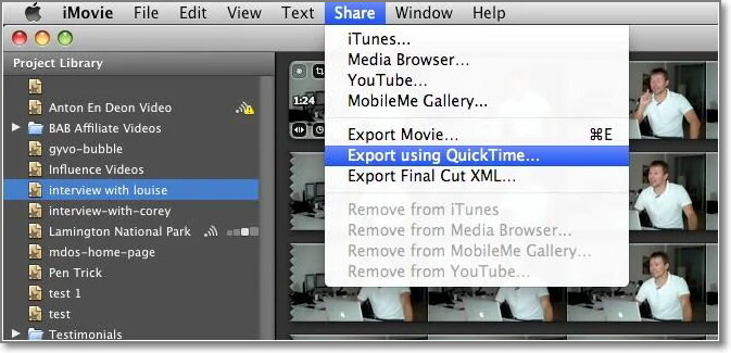 قم بتشغيل برنامج iMovie وتحويل ملف mp4