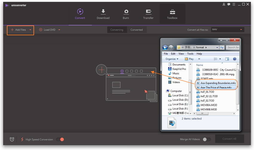 Add M4V files to the M4V to VOB converter - Convert M4V to VOB