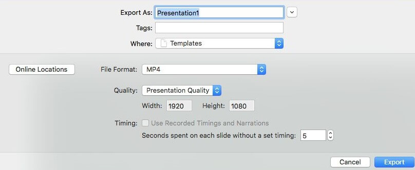 choose video quality to convert PPT