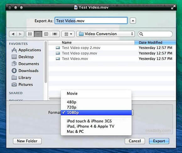 convertitore video gratuito per mac-quicktime