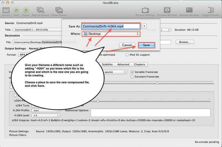 setting load limits on handbrake mac osx