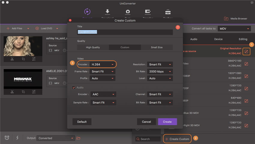 set mov encoder mac