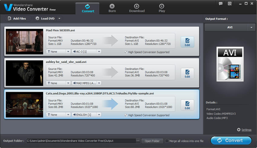 convertisseur mkv en avi